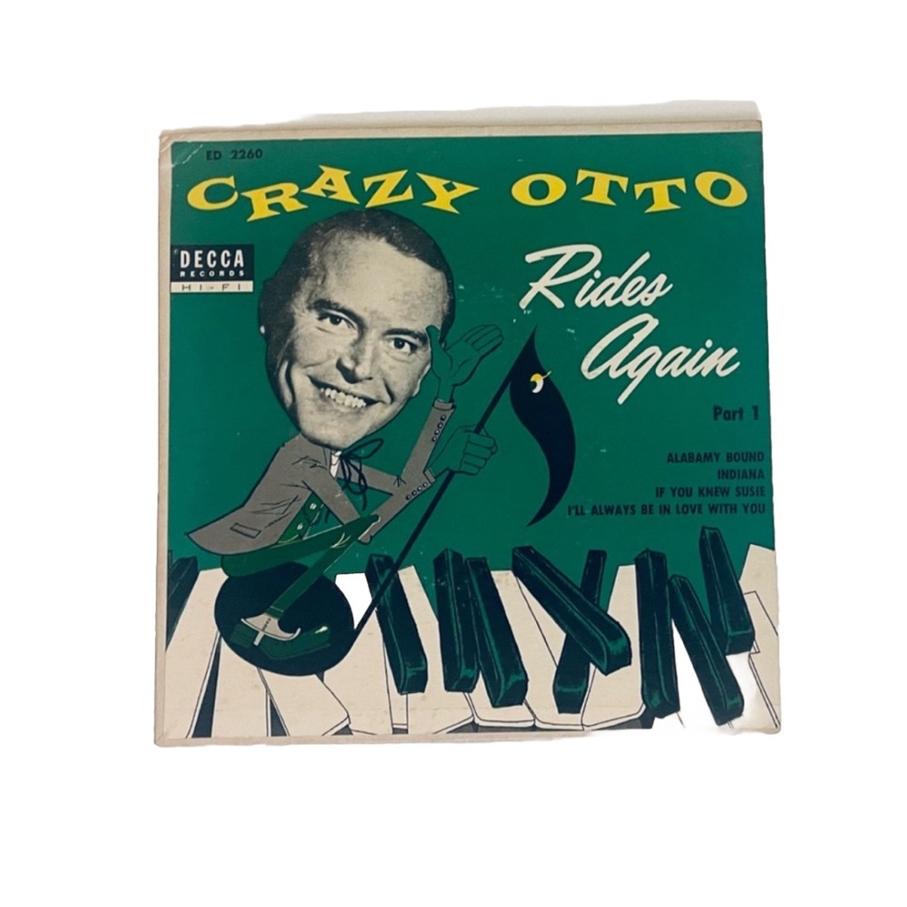 Vintage 1956 Crazy Otto Rides Again  7" 45RPM Vinyl Record Jazz, Swing, Ragtime